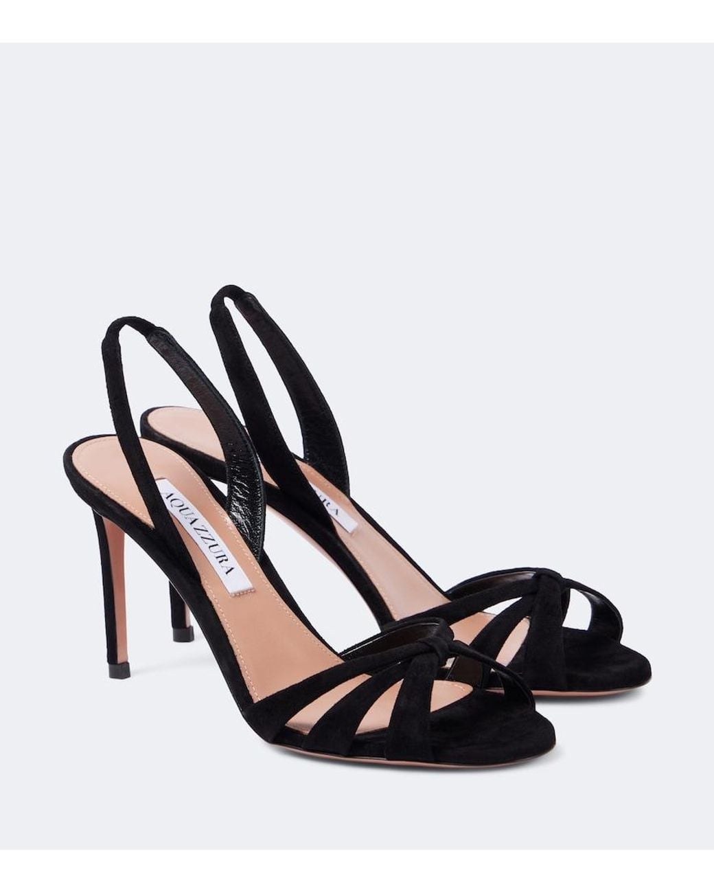 Aquazzura Black Tati 85 Suede Sandals