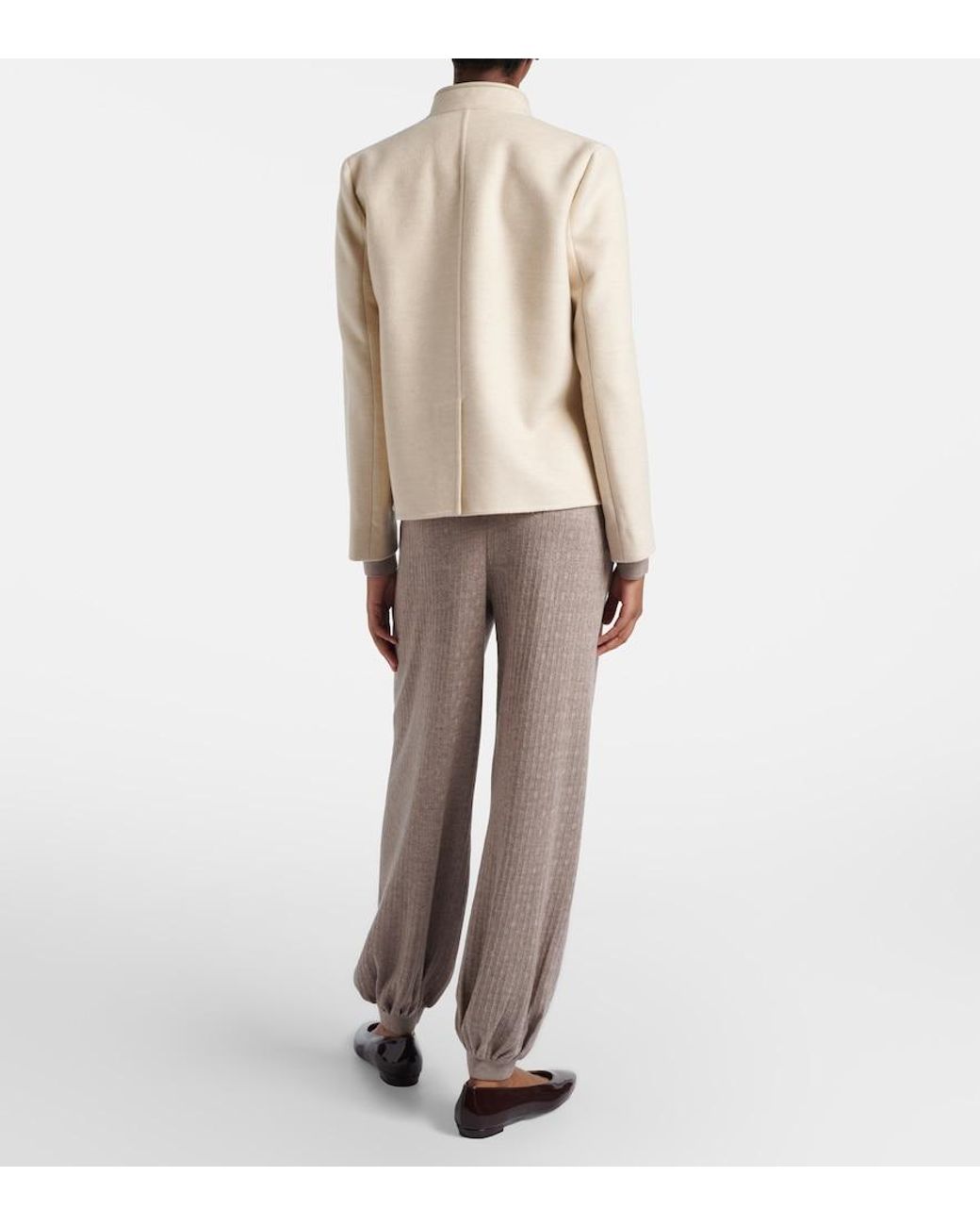 Loro Piana Gray Cashmere And Silk Tapered Pants