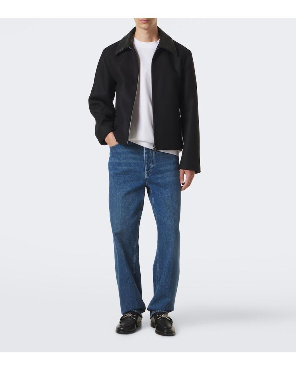 Bottega Veneta Blue Faded Straight Jeans for men