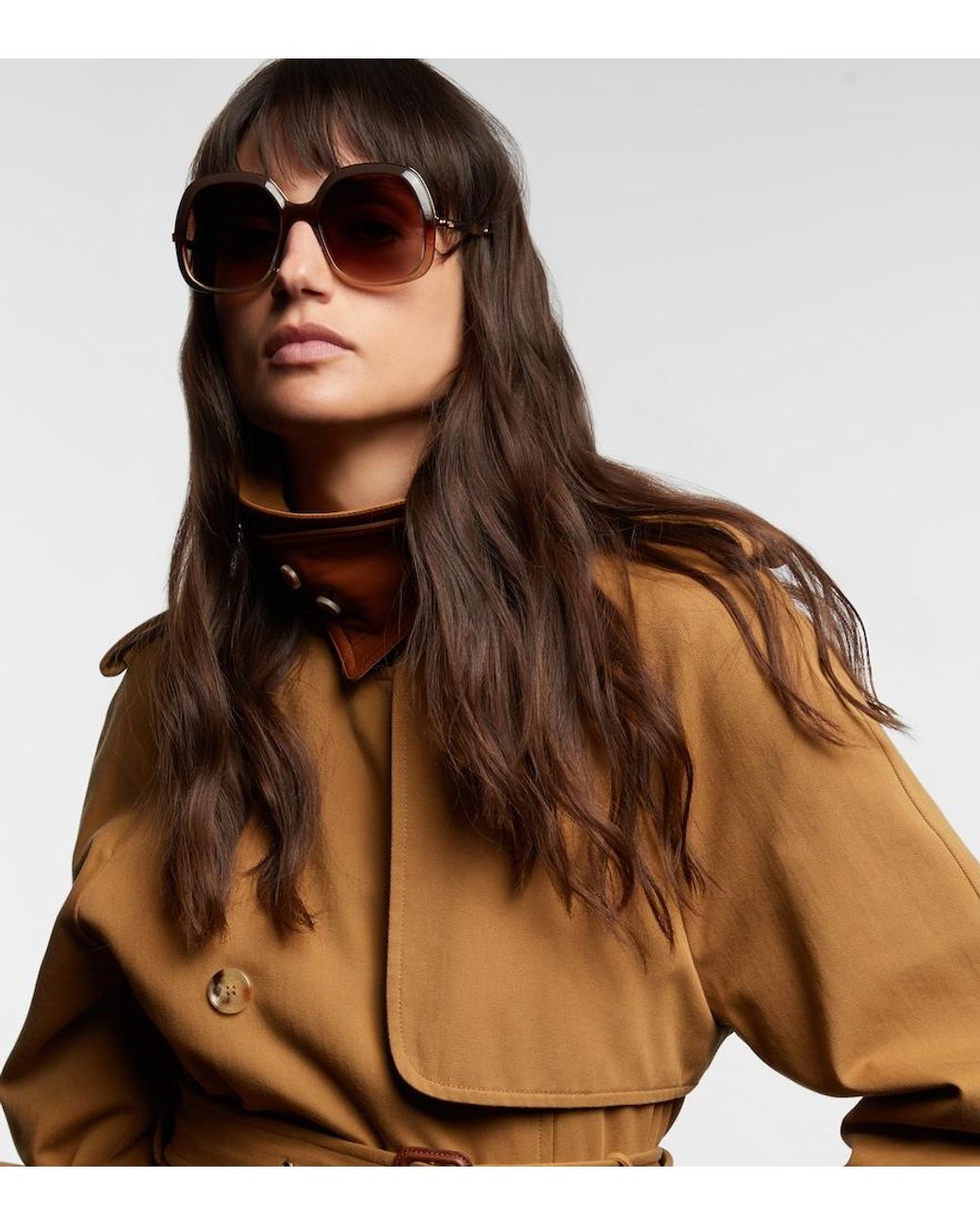 Chloé Brown Leia Square Sunglasses