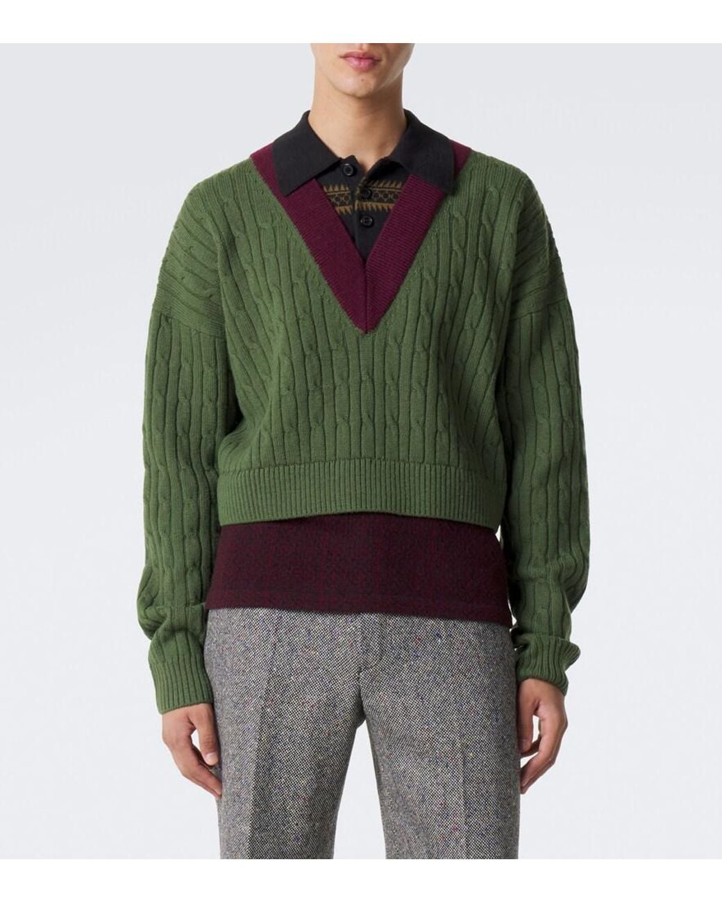 Pullover Polo di Dries Van Noten in Green da Uomo