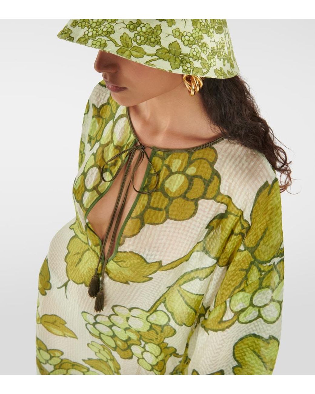 Etro Green Printed Silk Kaftan