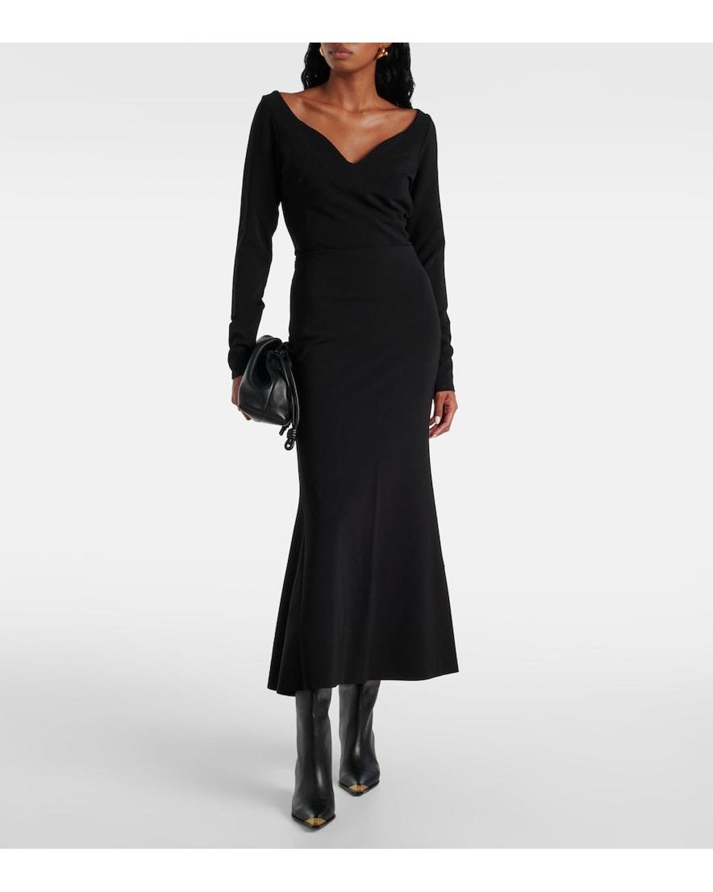 Dorothee Schumacher Black Soft Shape Midi Skirt