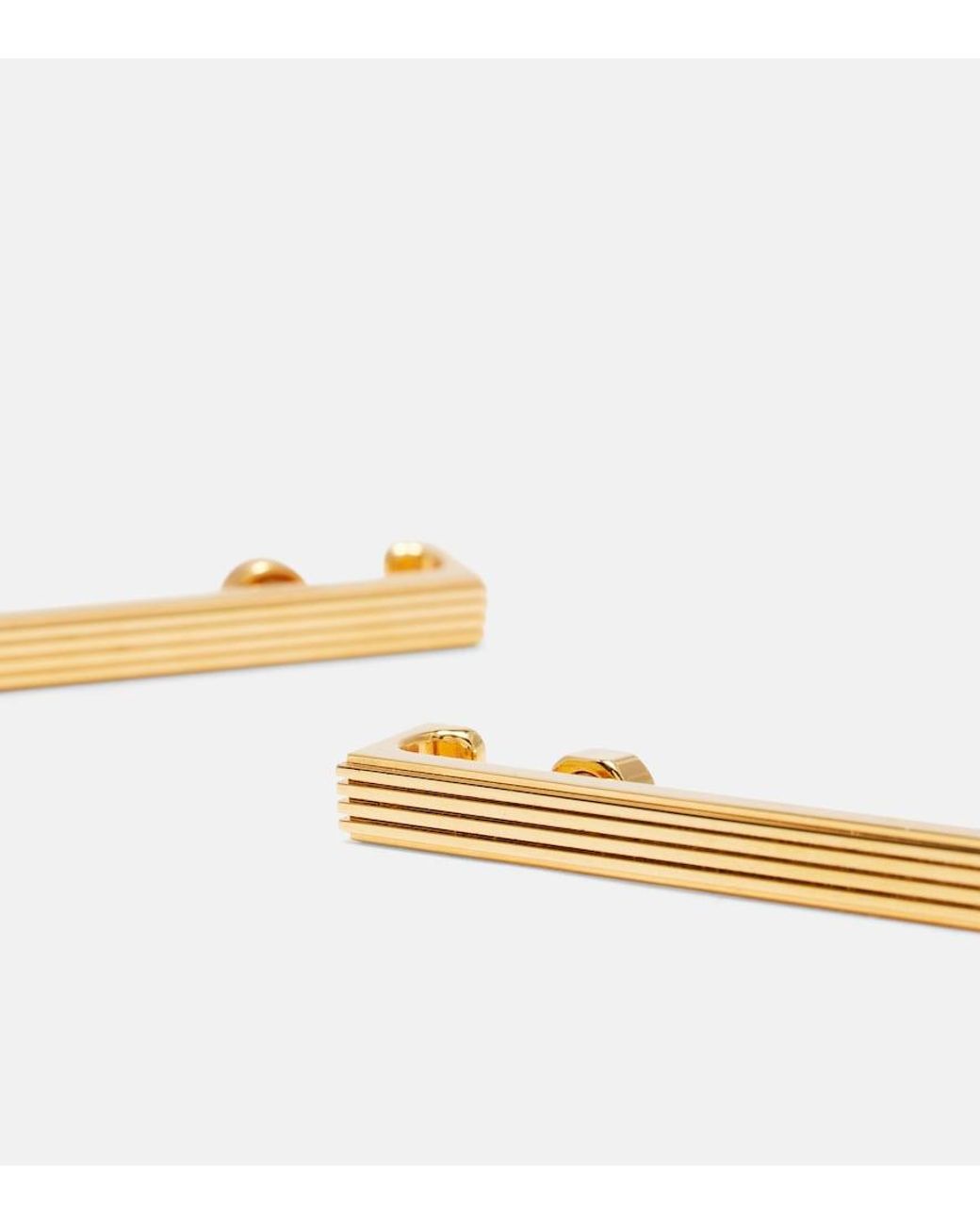 Khaite Metallic Empire 18Kt-Plated Drop Earrings