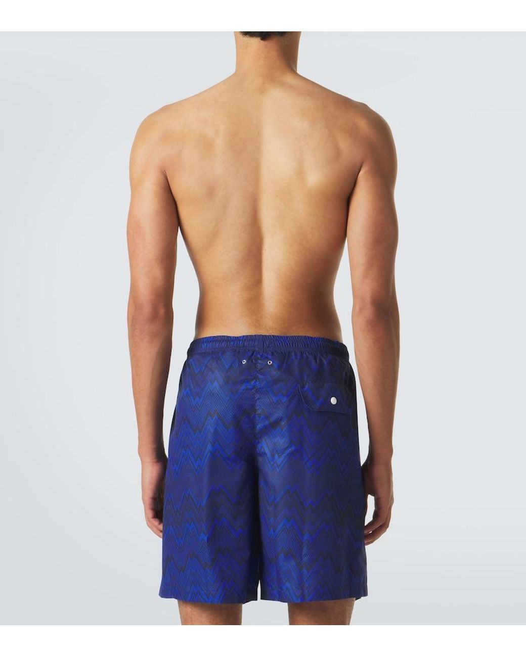 Missoni Blue Zigzag Swim Trunks for men