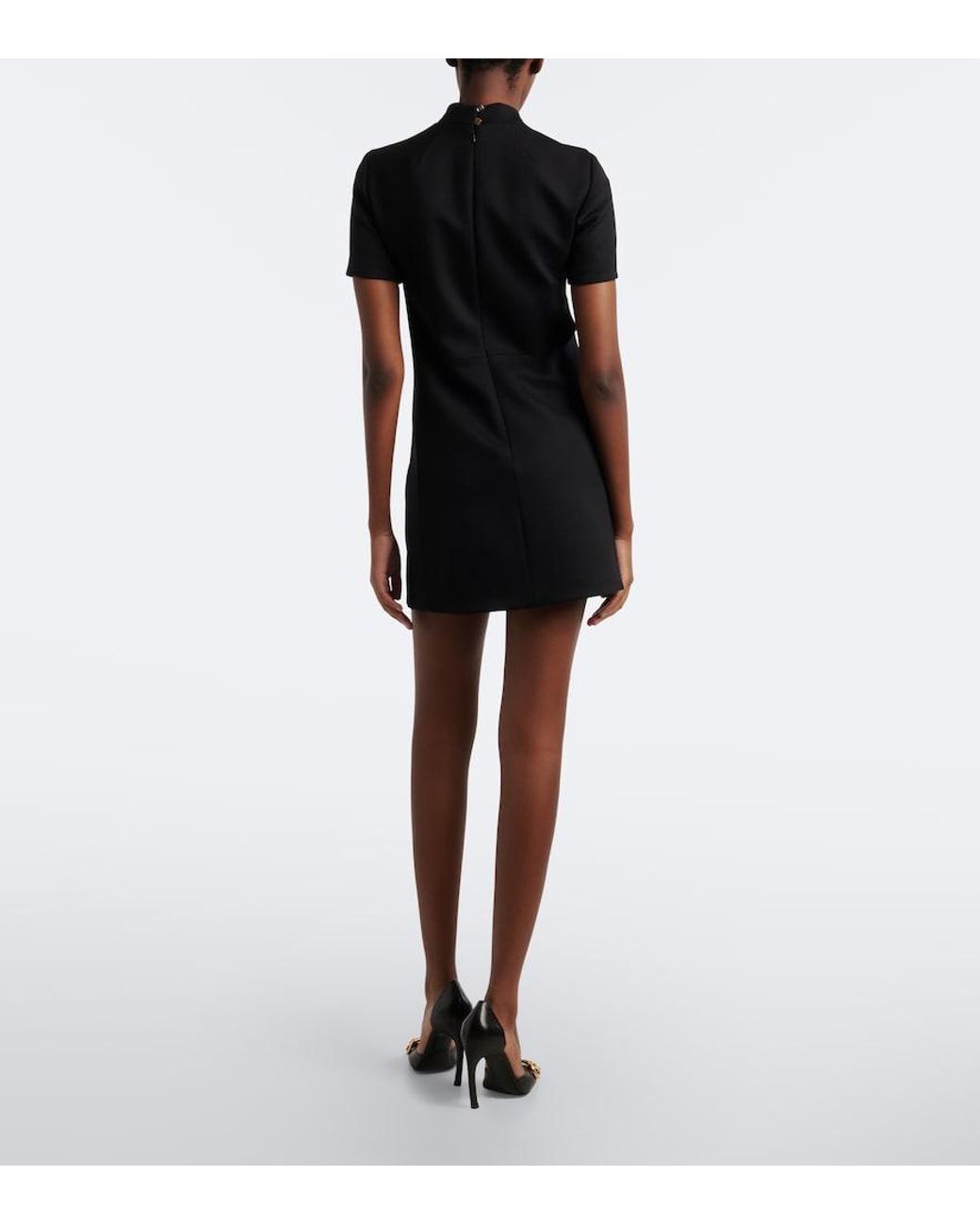 Gucci Black Wool Mockneck Minidress