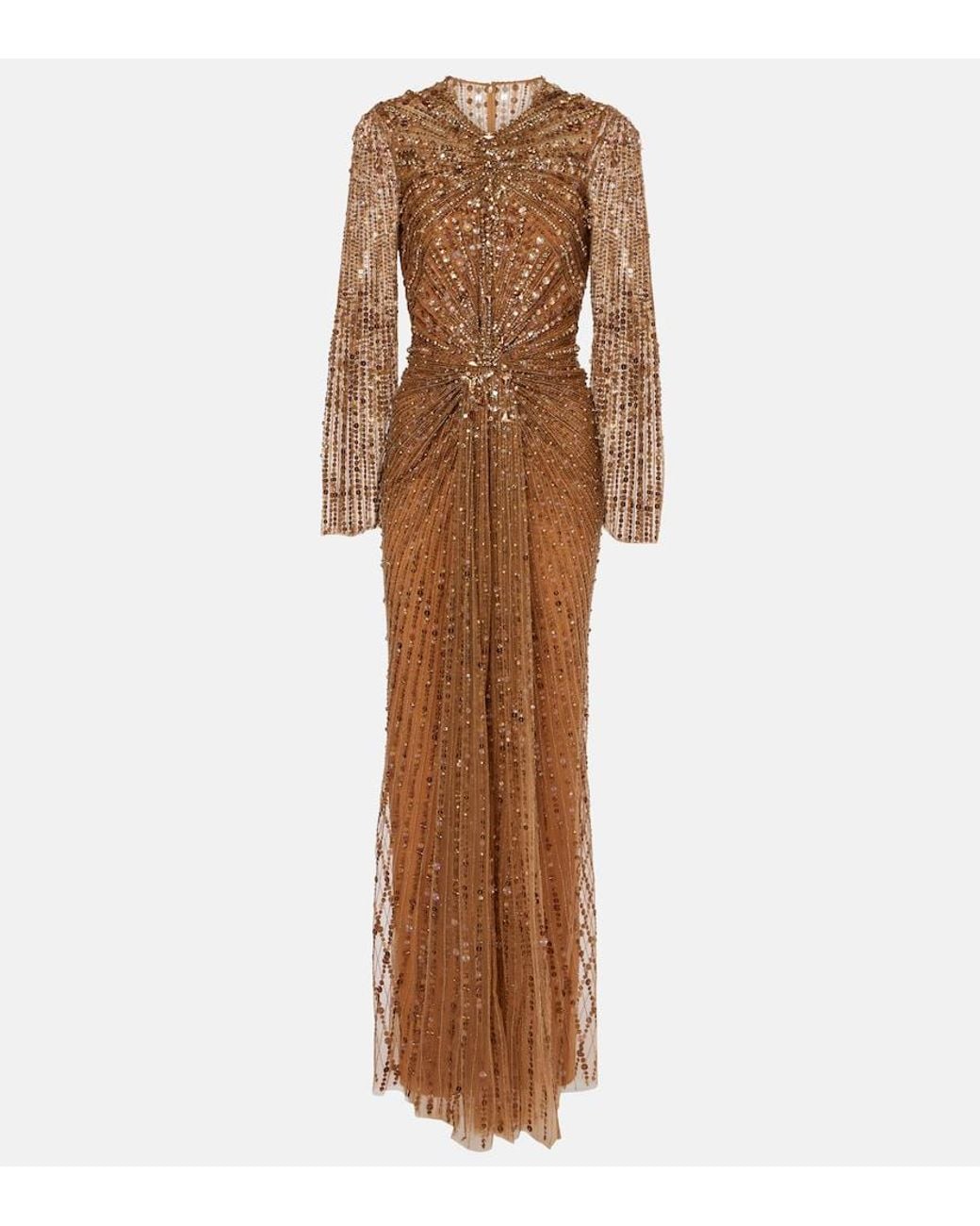 Jenny Packham Brown Anja Embellished Gown