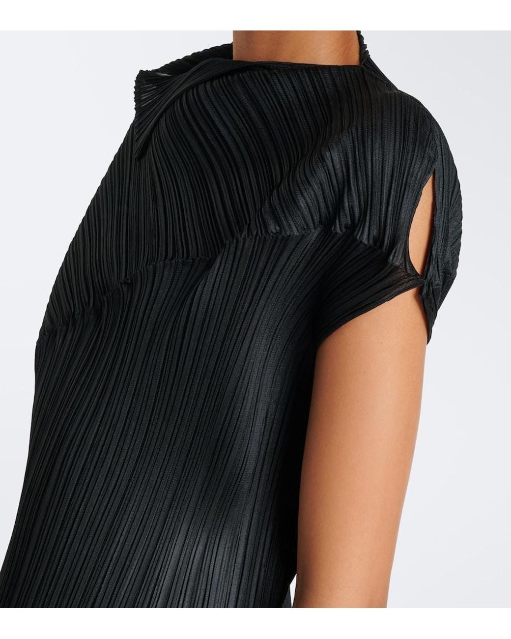 Pleats Please Issey Miyake Black Leap Pleated Top