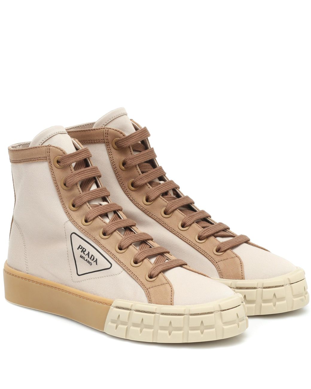 beige prada trainers