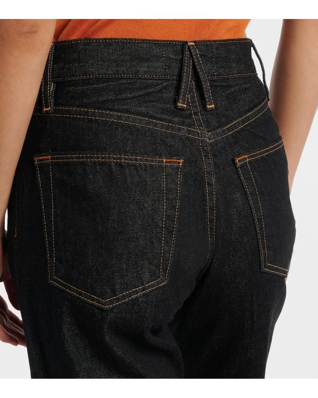 SLVRLAKE Denim Black London High-Rise Straight Jeans