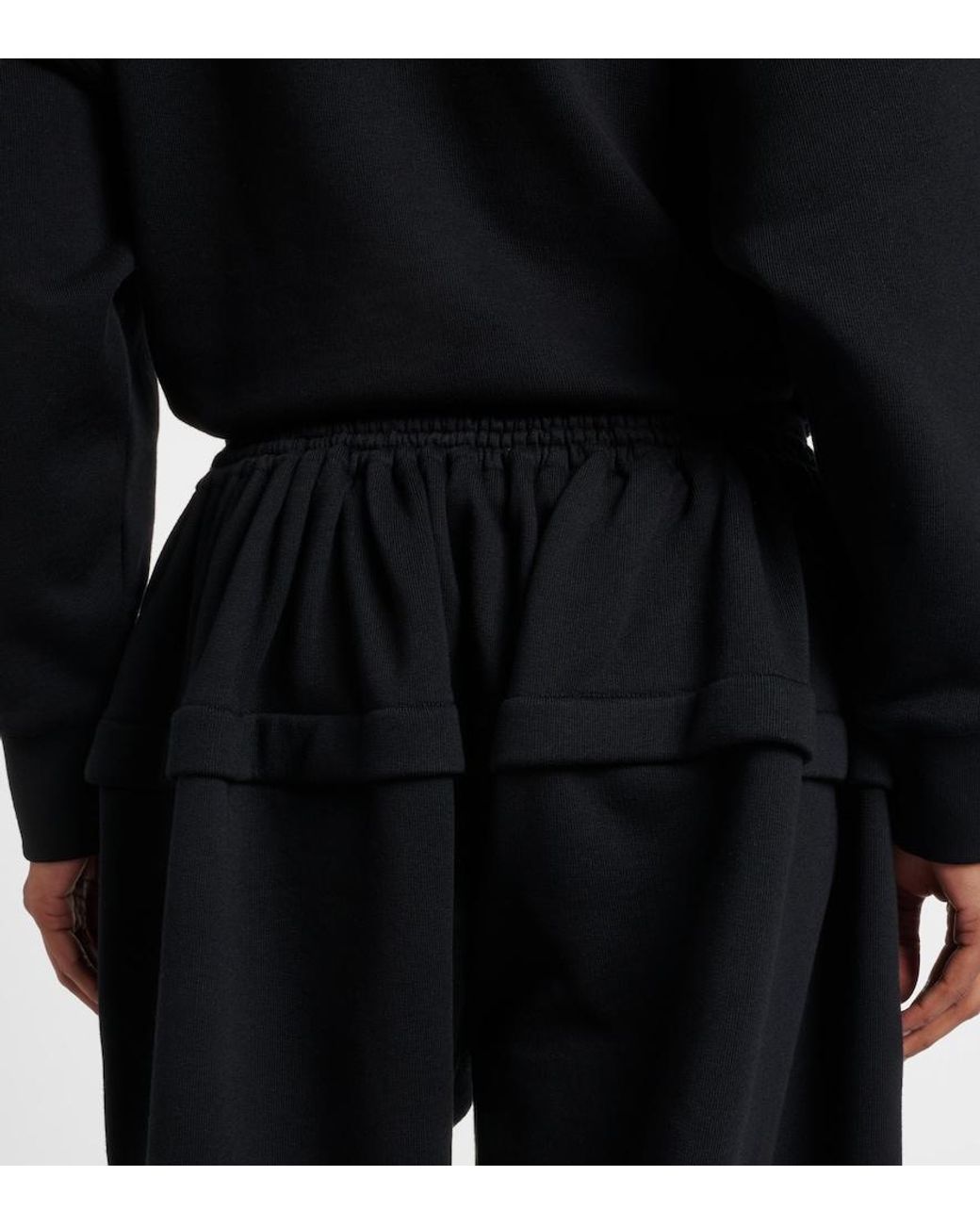 Alaïa Black Wide-Leg Cotton Sweatpants