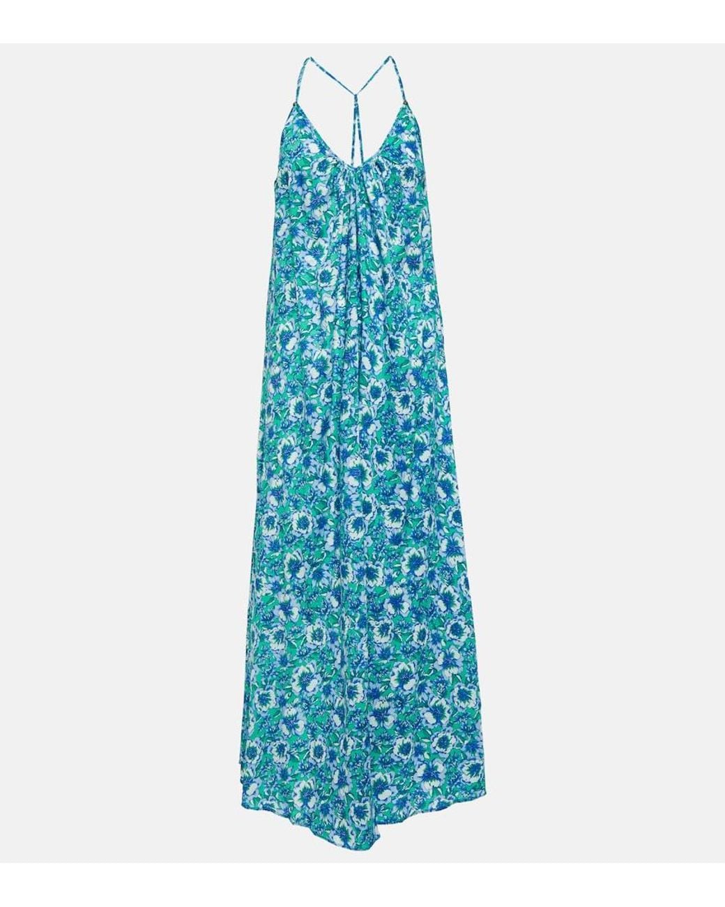 Poupette Blue Felicia Floral Maxi Dress