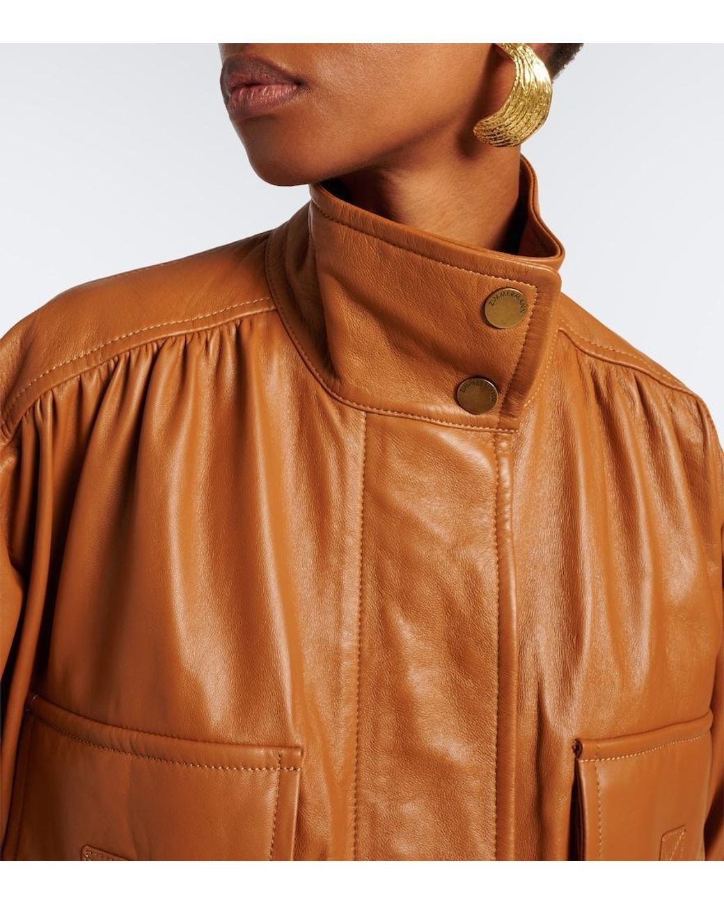 Zimmermann Brown Valiant Leather Jacket