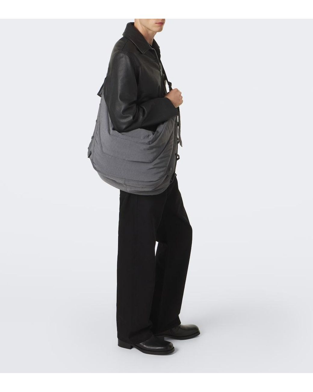 Lemaire Gray Soft Game Large Crossbody Bag for men