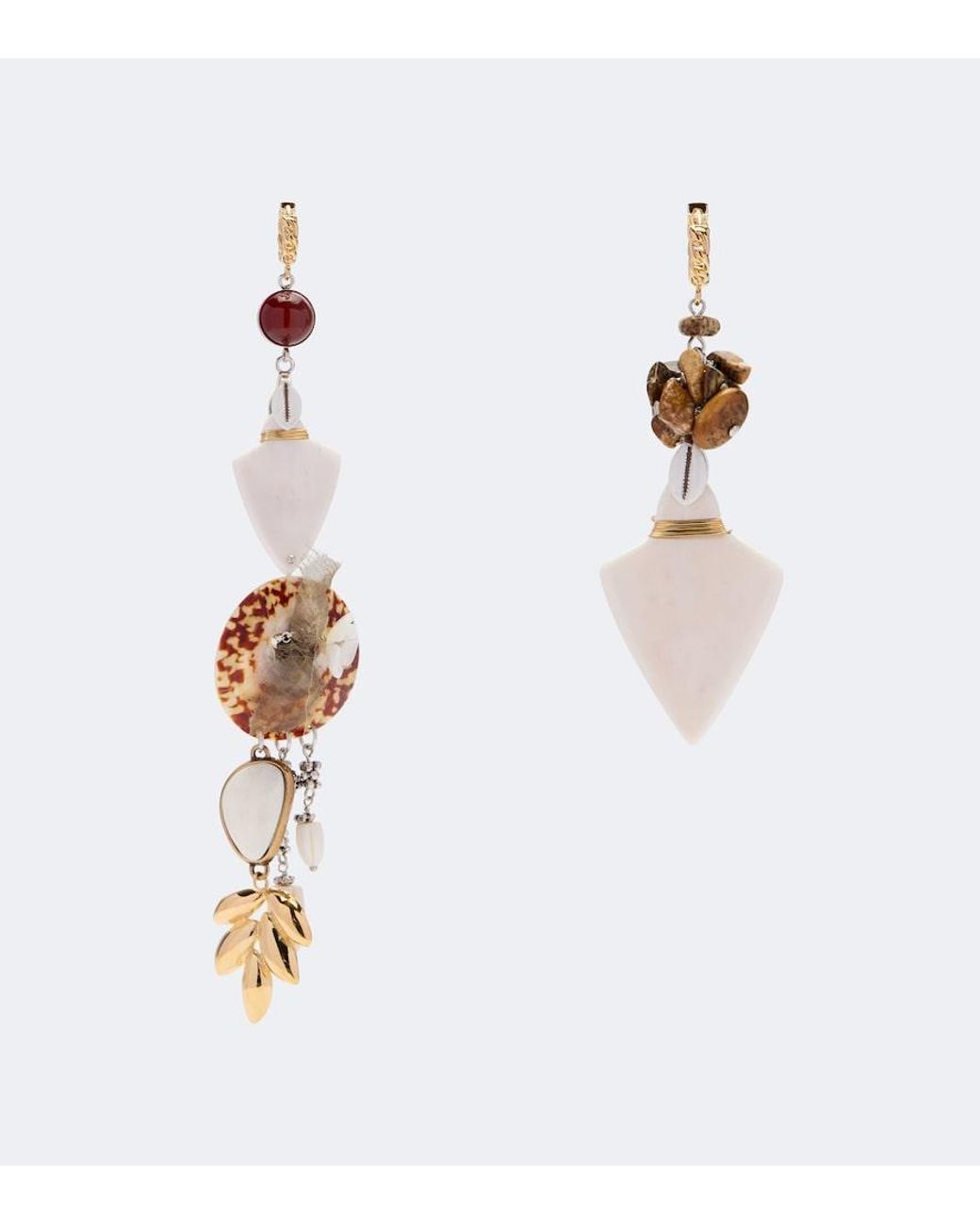 Isabel Marant White Anna Asymmetric Drop Earrings