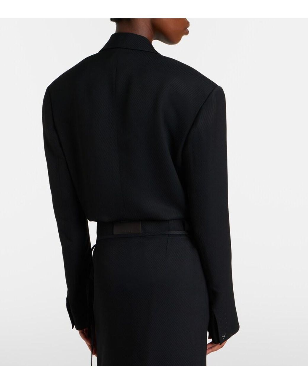 Calvin Klein Black Petunia Striped Cropped Jacket