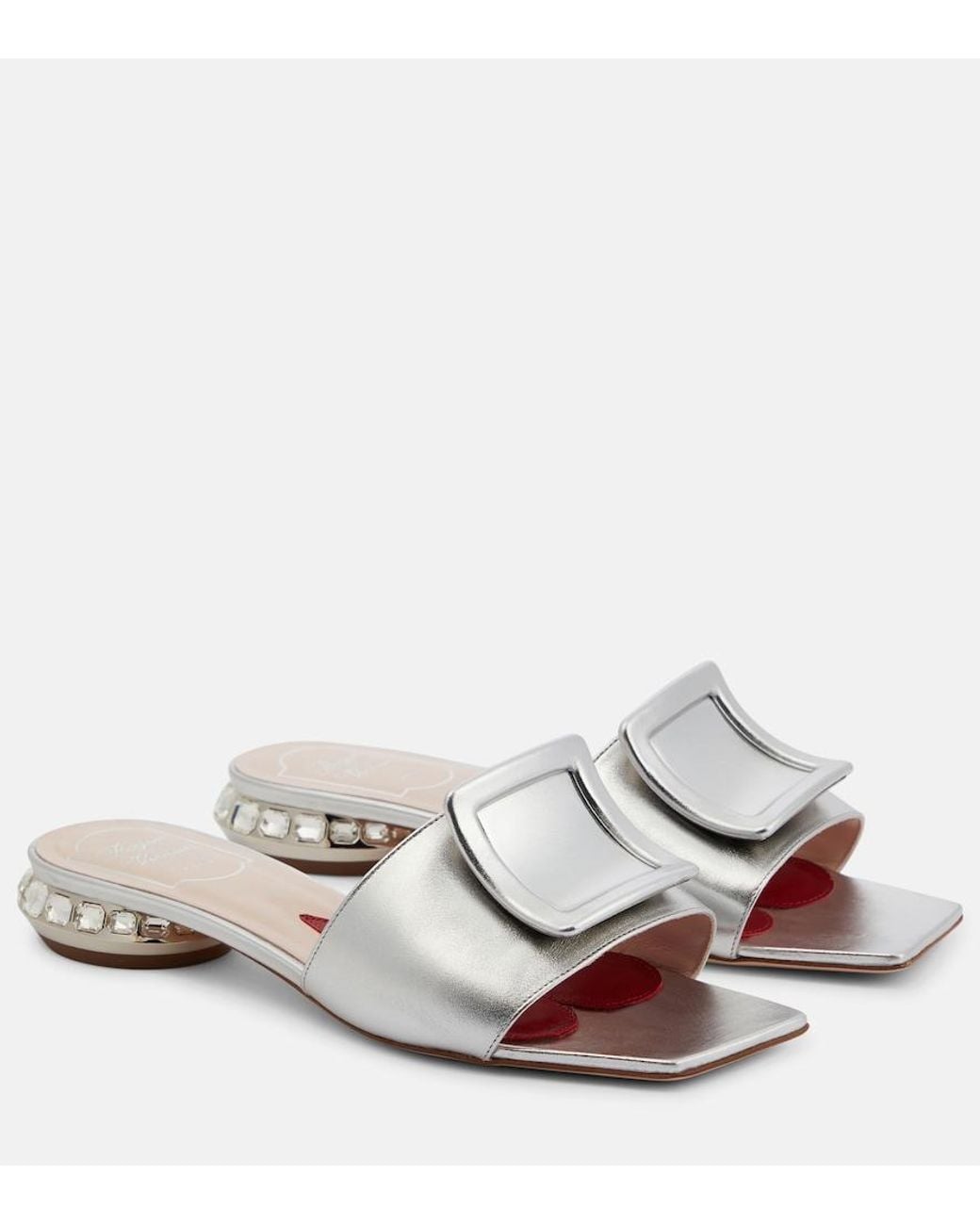 Roger Vivier White Mule 25 Embellished Sandals