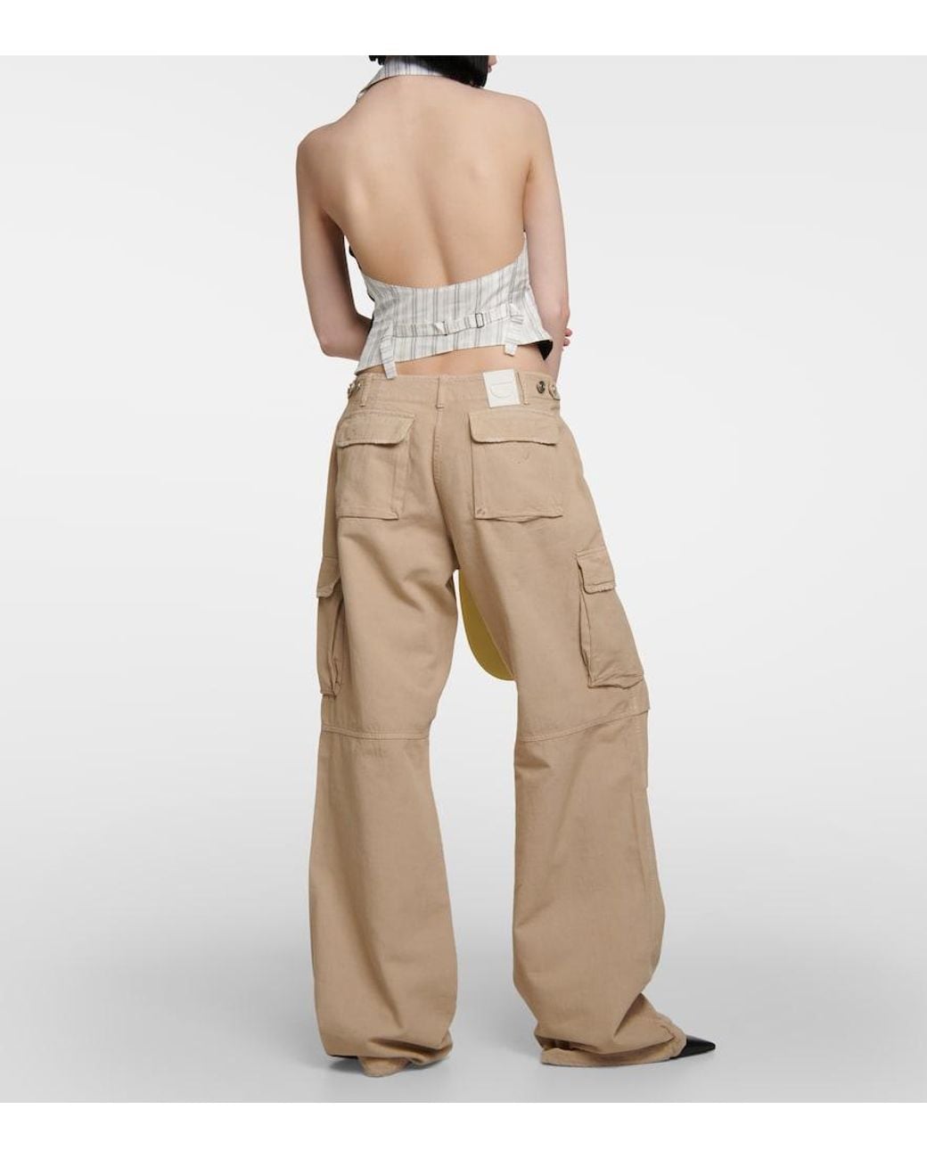 Coperni Natural Adjustable Wide-Leg Cargo Pants