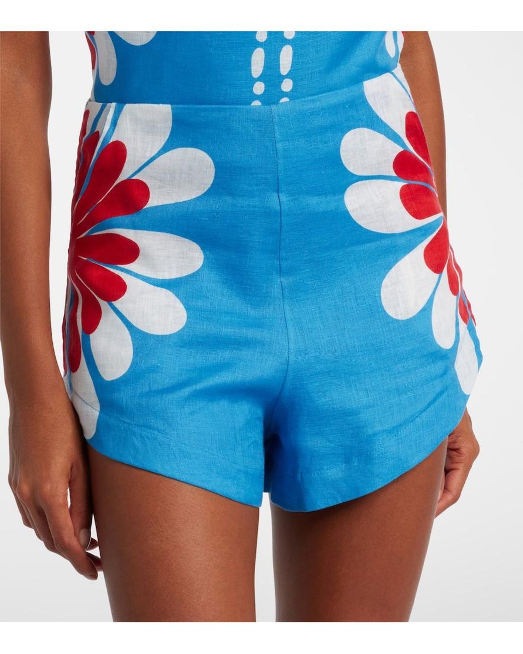 Cala De La Cruz Blue Bahamas Linen Shorts