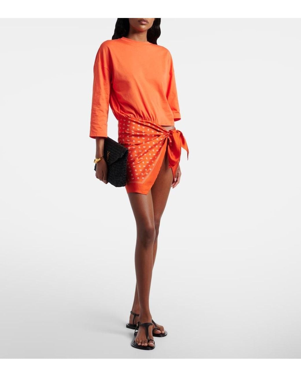 Christopher Esber Orange Bandana Cotton Beach Cover-Up