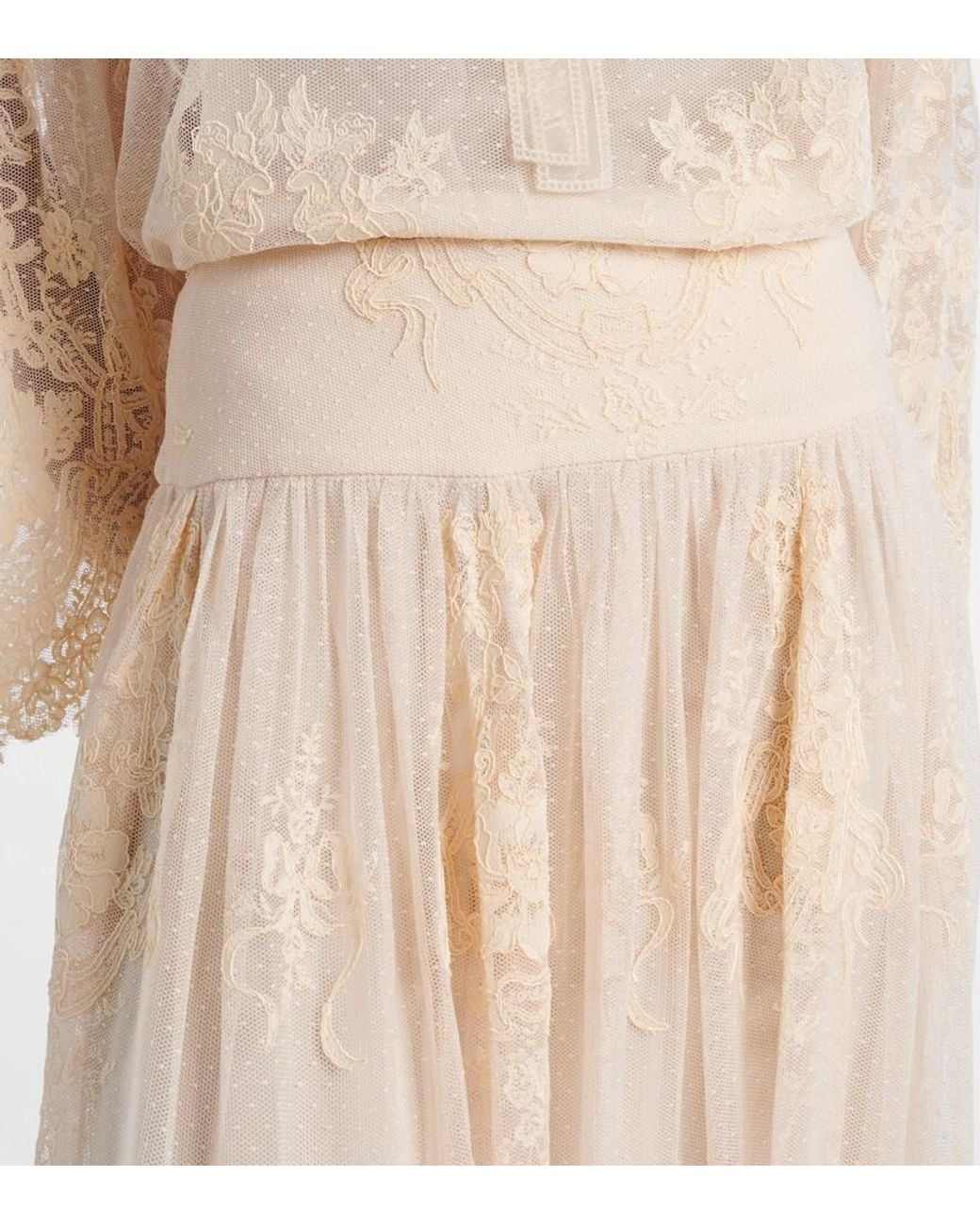 Zimmermann Natural Hypnotic Floral Lace Maxi Skirt