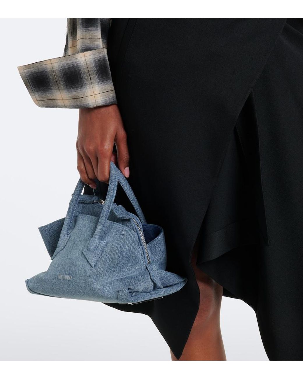 The Attico Blue La Passeggiata Mini Denim Top-Handle Bag