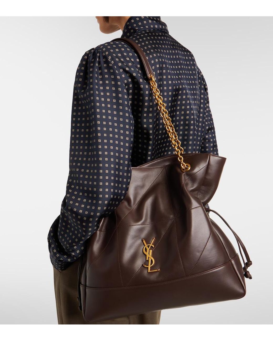 Saint Laurent Black Jamie Medium Leather Tote Bag