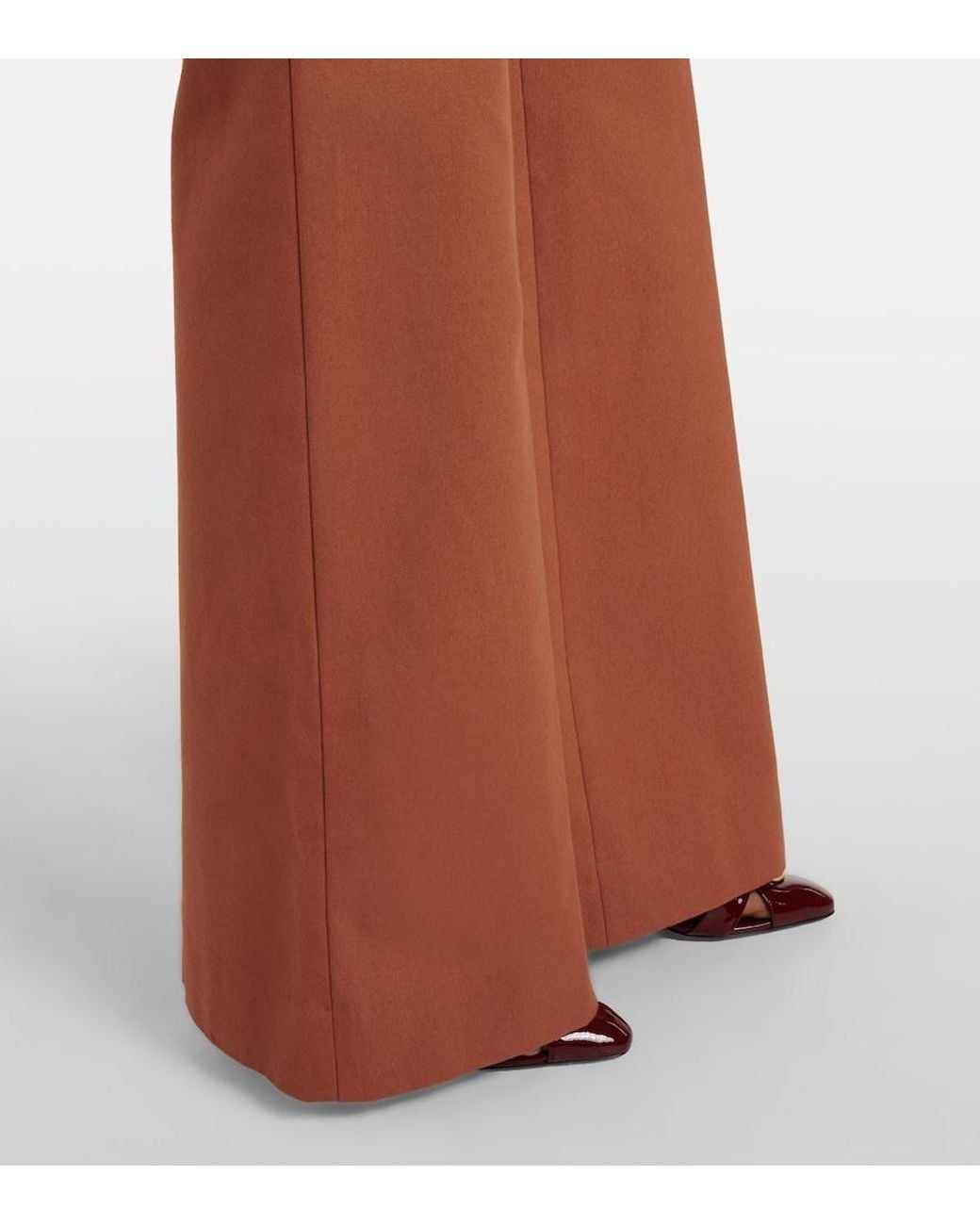 Chloé Brown High-Rise Cotton Canvas Flared Pants