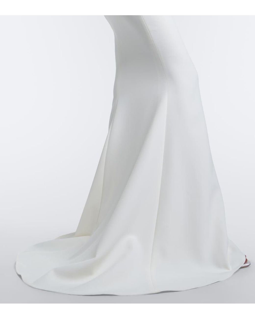 Safiyaa White Elyna Asymmetric Crepe Gown