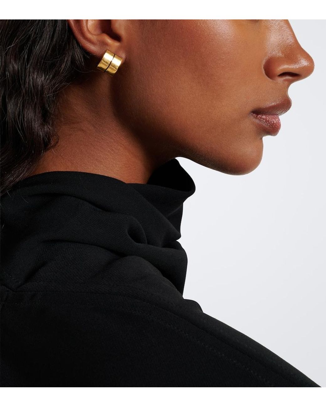 Totême White Signature-Plated Huggie Earrings
