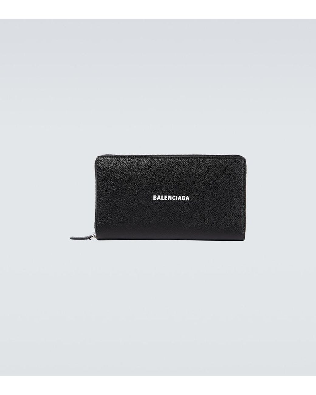 Balenciaga Black Cash Leather Wallet for men