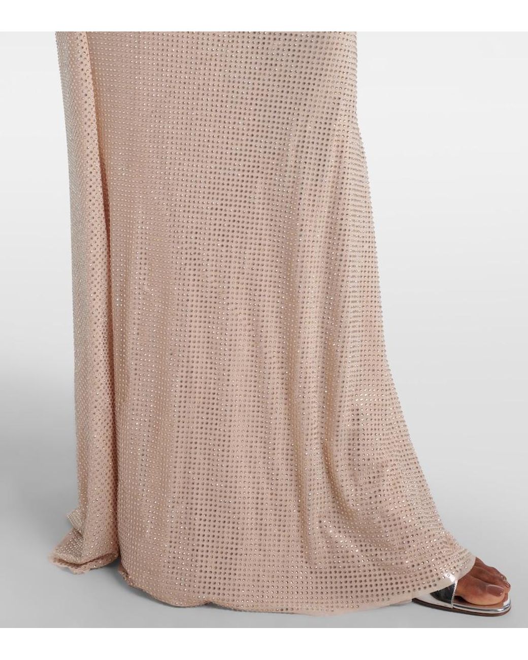 Self-Portrait Natural Embellished Caped Maxi Dress