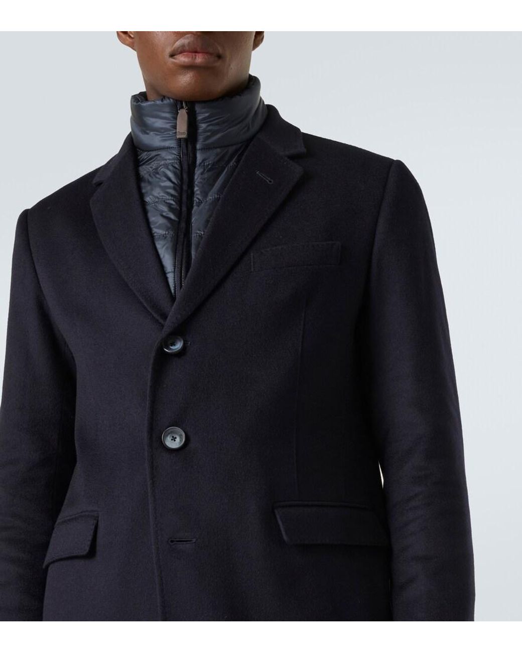Herno Blue Cashmere Coat for men