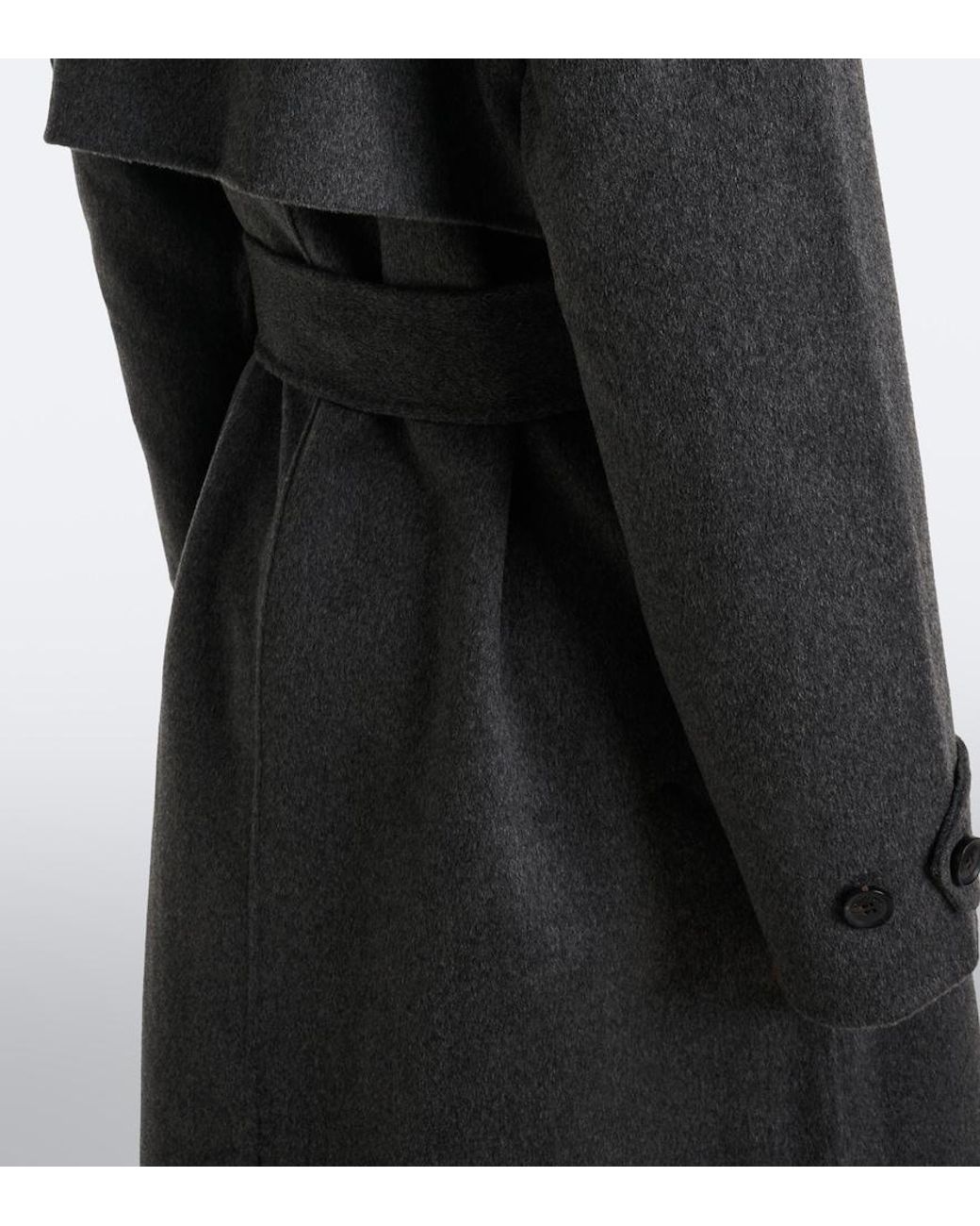 Frankie Shop Black Nikola Belted Wool And Cashmere Coat