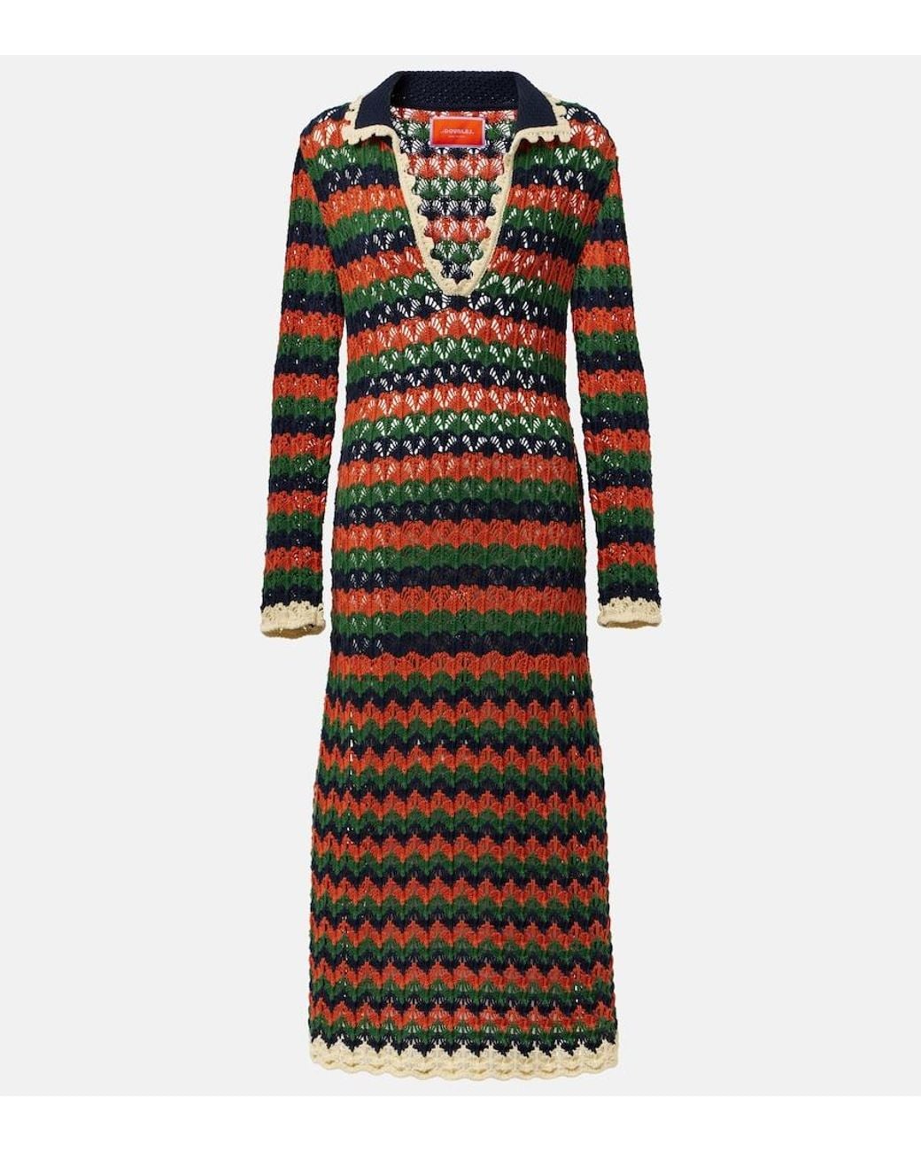 LaDoubleJ Multicolor Perry Crochet Cotton Polo Dress