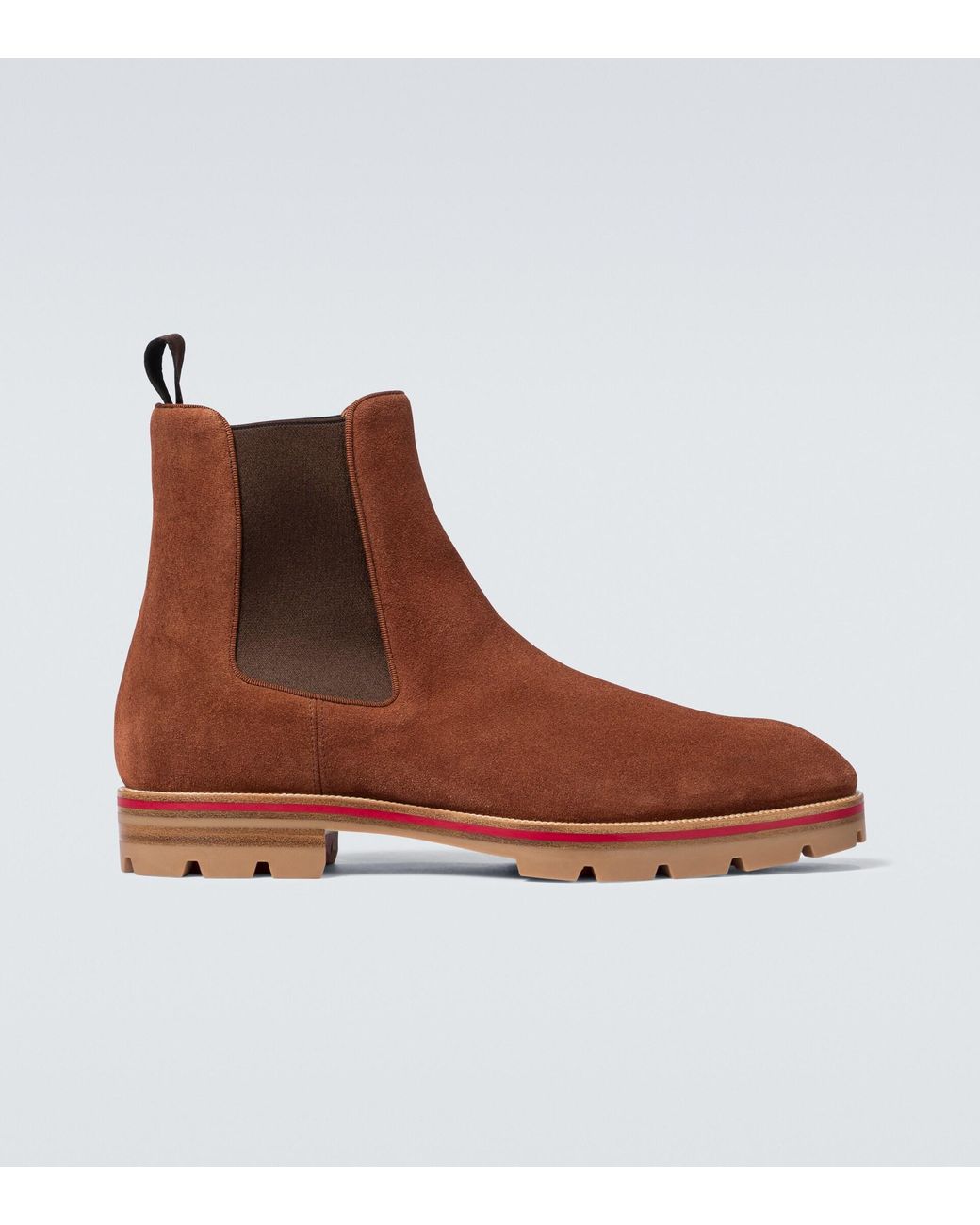 Christian Louboutin Alpinono Suede Chelsea Boots in Brown for Men Lyst