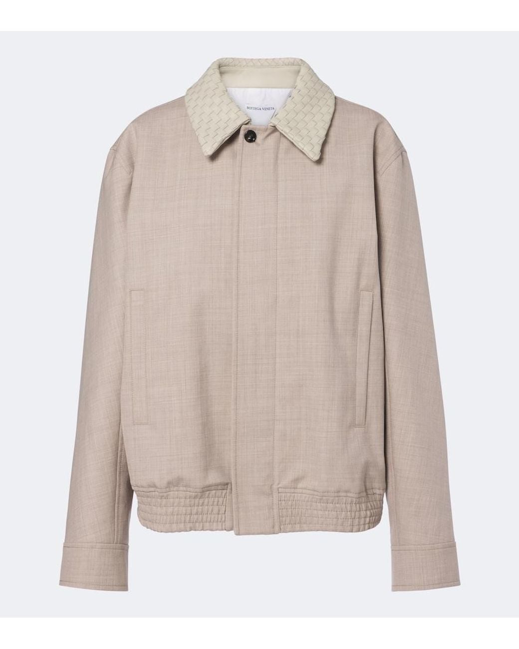 Bottega Veneta Natural Leather-Trimmed Wool Blouson Jacket
