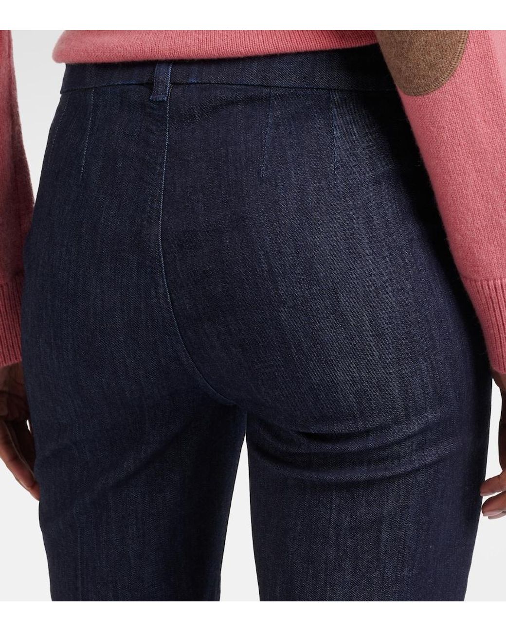 Max Mara Blue Diana Cotton-Blend Slim Pants
