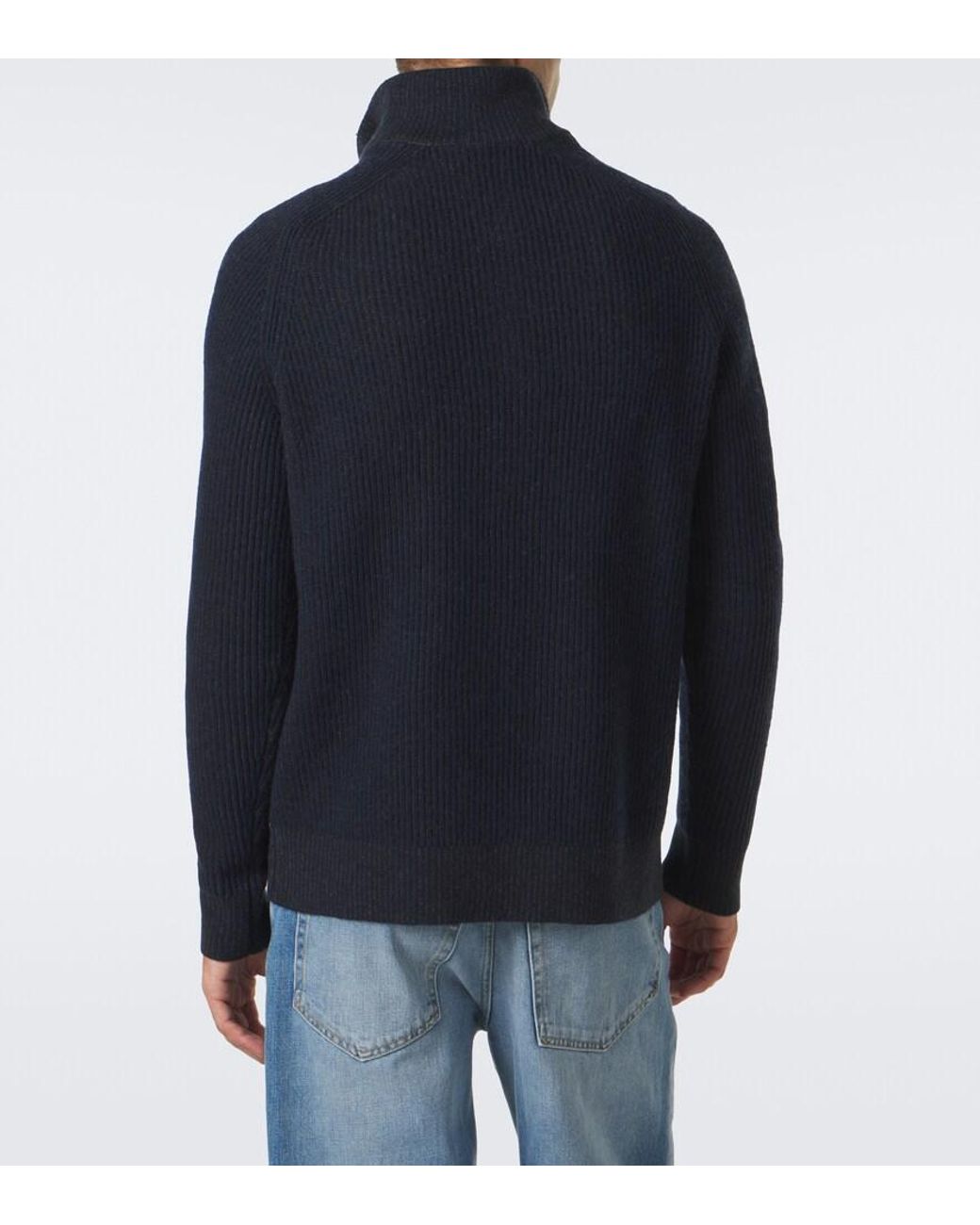 Bogner Blue Dwayne Wool And Cashmere Half-Zip Sweater for men