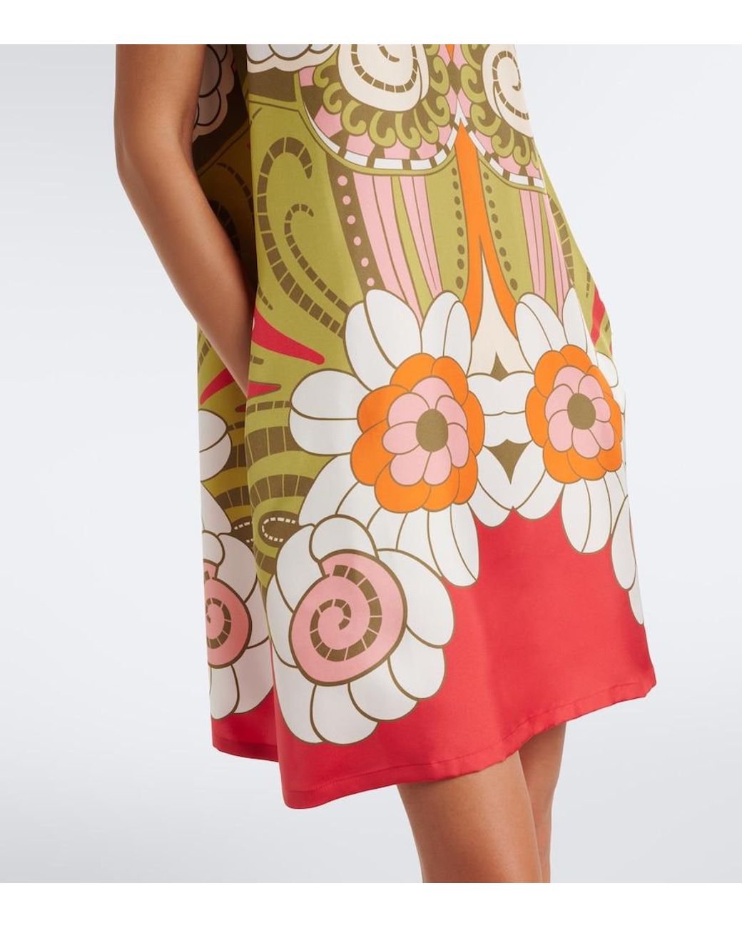 LaDoubleJ Multicolor Mini Swing Printed Silk Minidress