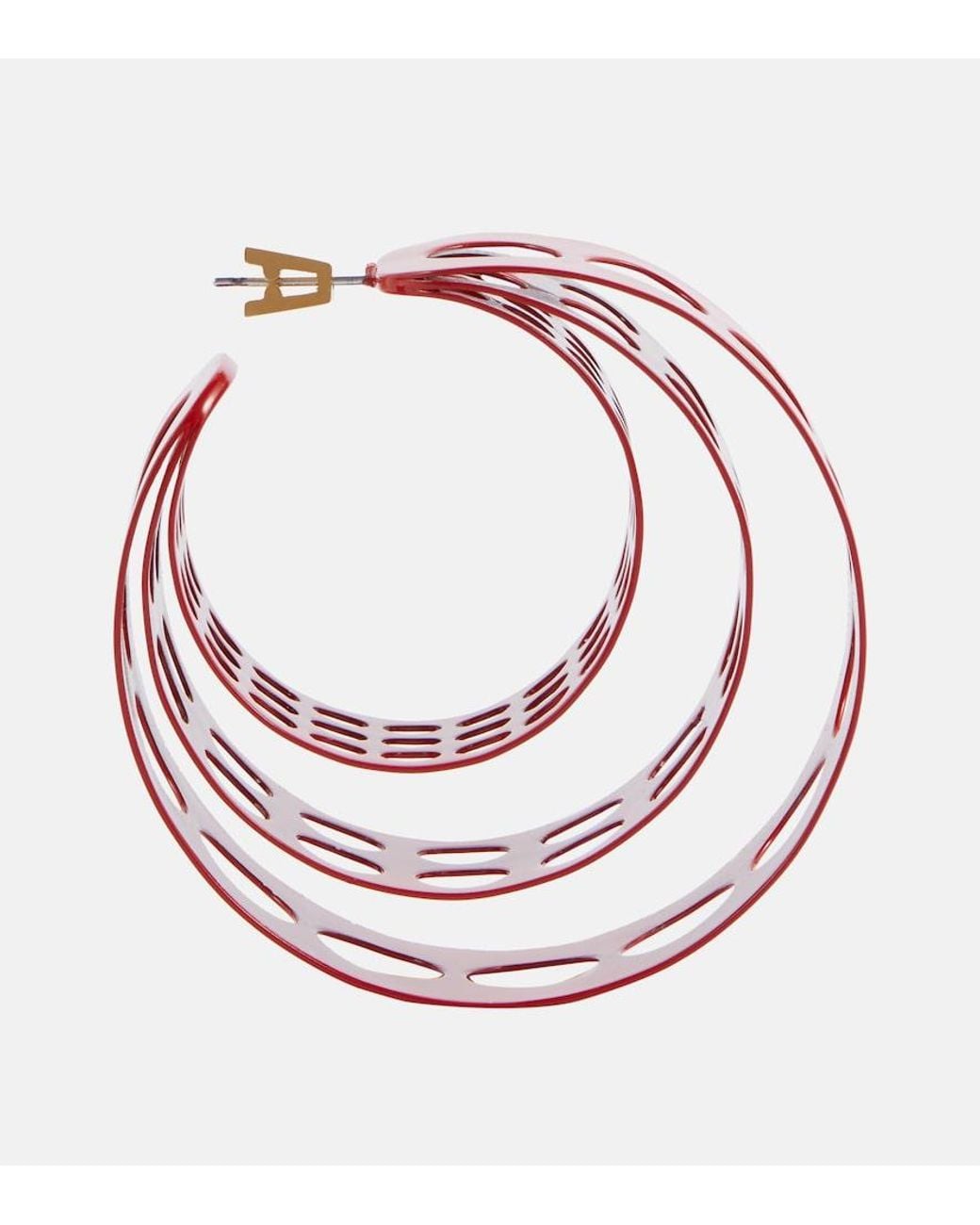 Alaïa Red Medium Hoop Earrings