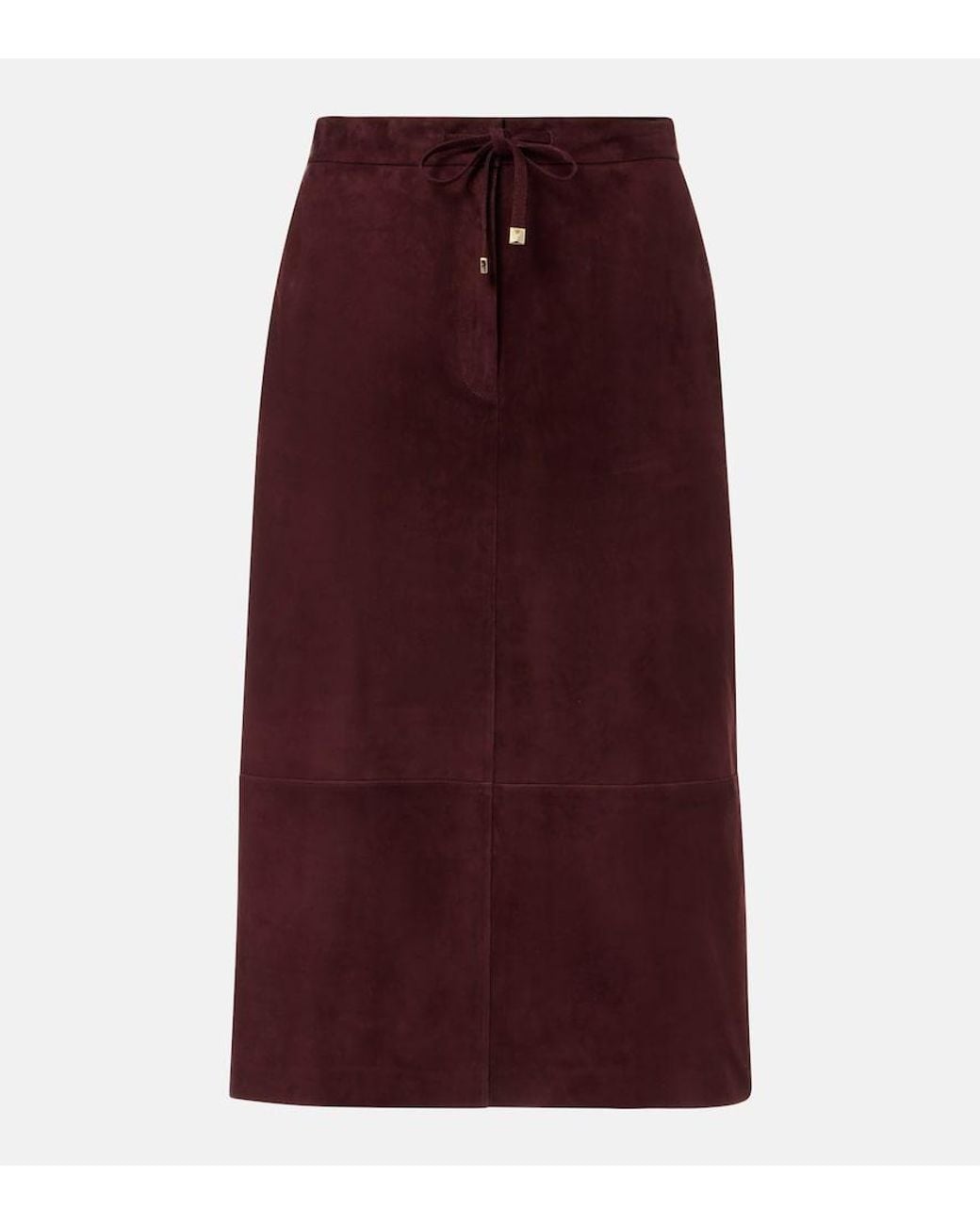 Max Mara Purple Suede Midi Skirt