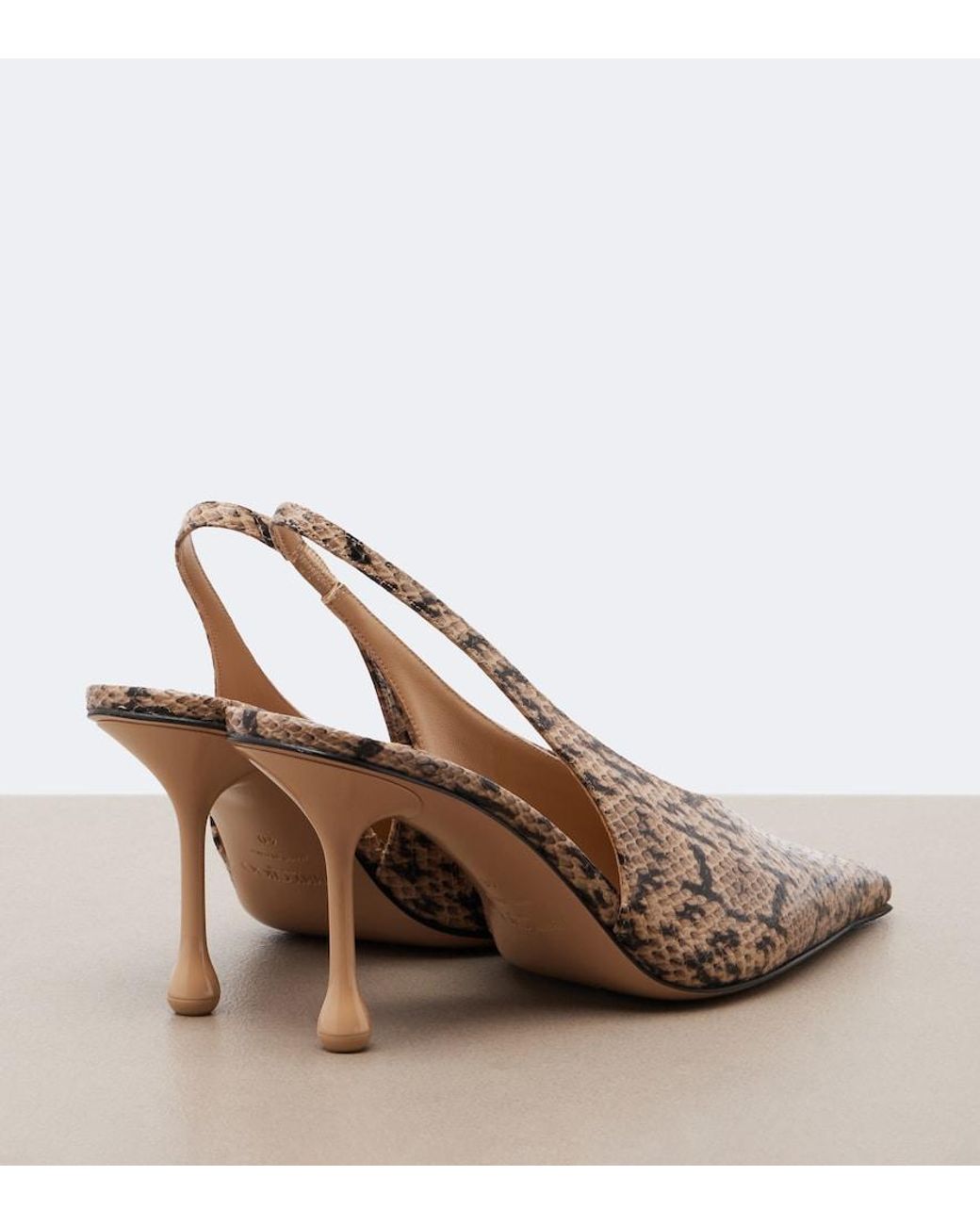 Jimmy Choo Natural Isa Snake-Effect Leather Slingback Pumps