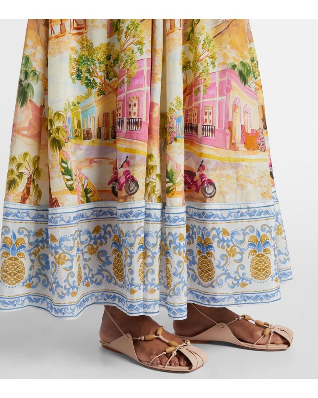 FARM Rio Aracati Printed Cotton-Blend Maxi Dress in Metallic | Lyst