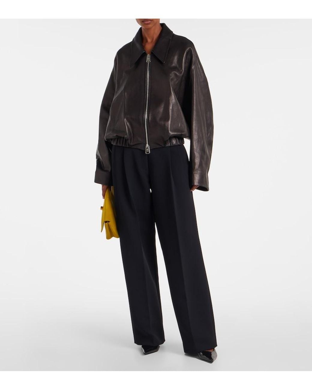 Khaite Blue August High-Rise Wide-Leg Pants