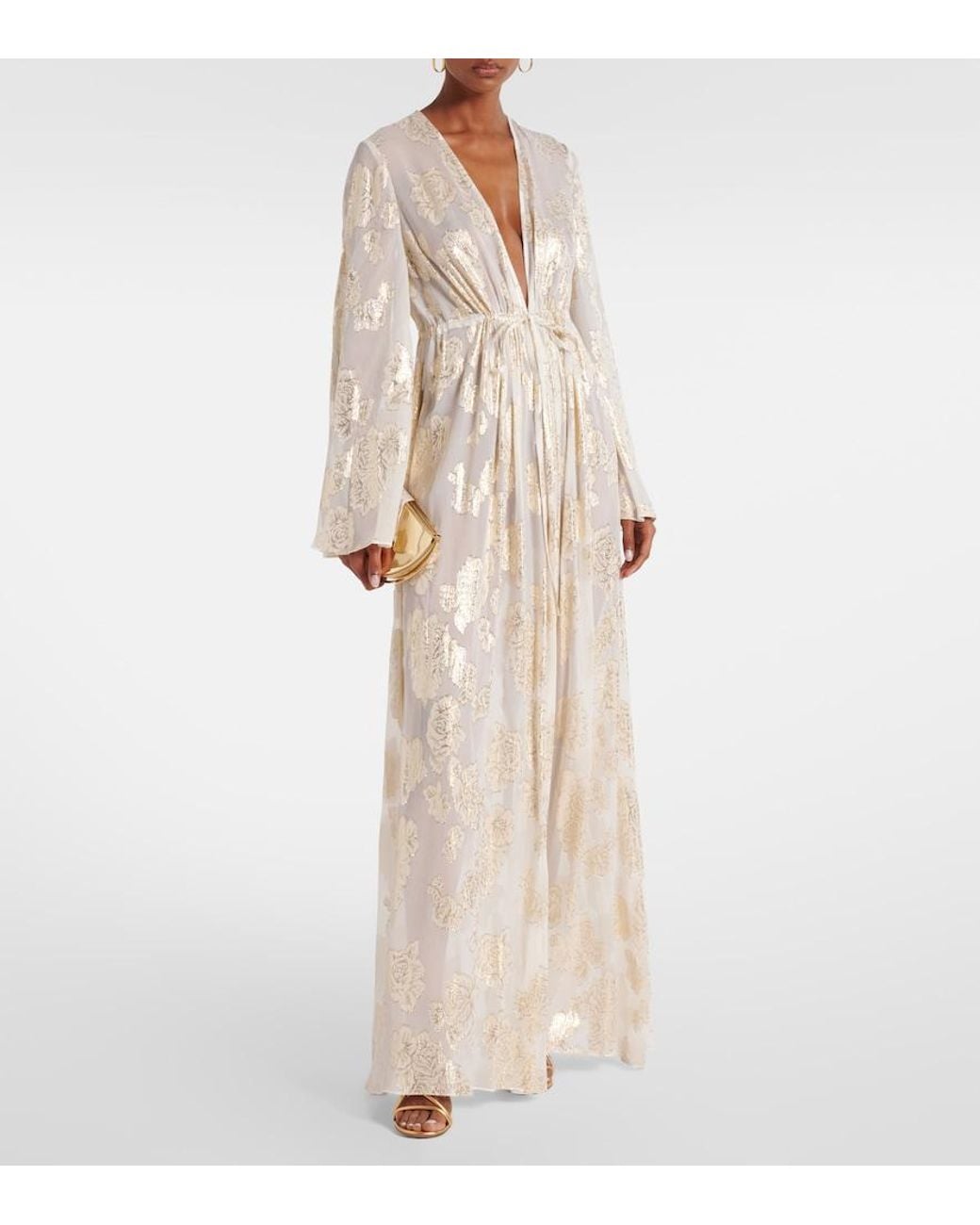 Alexandra Miro Aurelia Silk-Blend Maxi Dress in White | Lyst