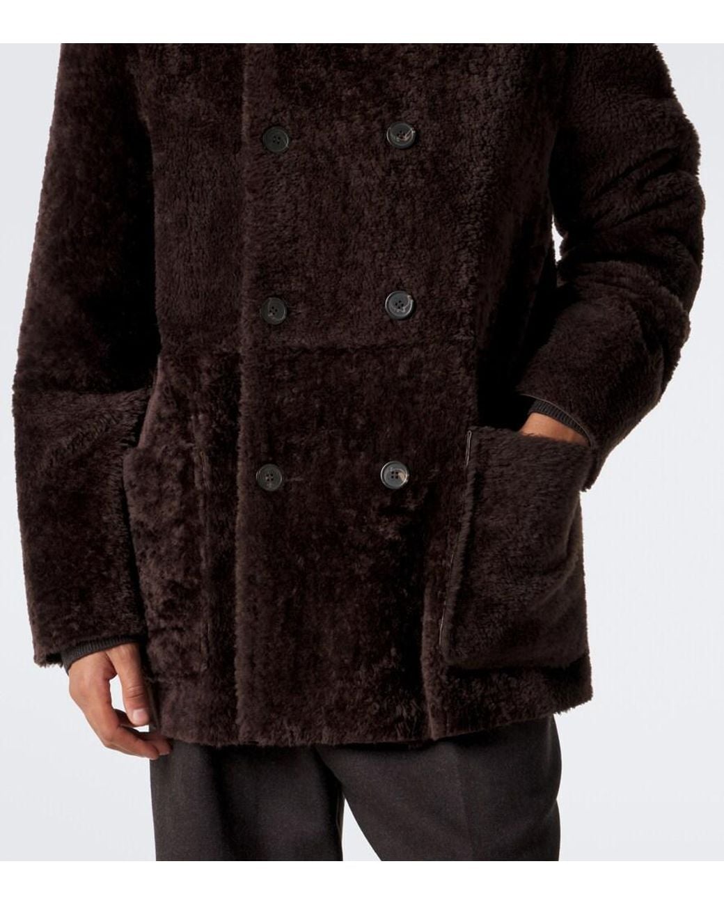 Arma Black Caleb Reversible Shearling And Leather Coat for men