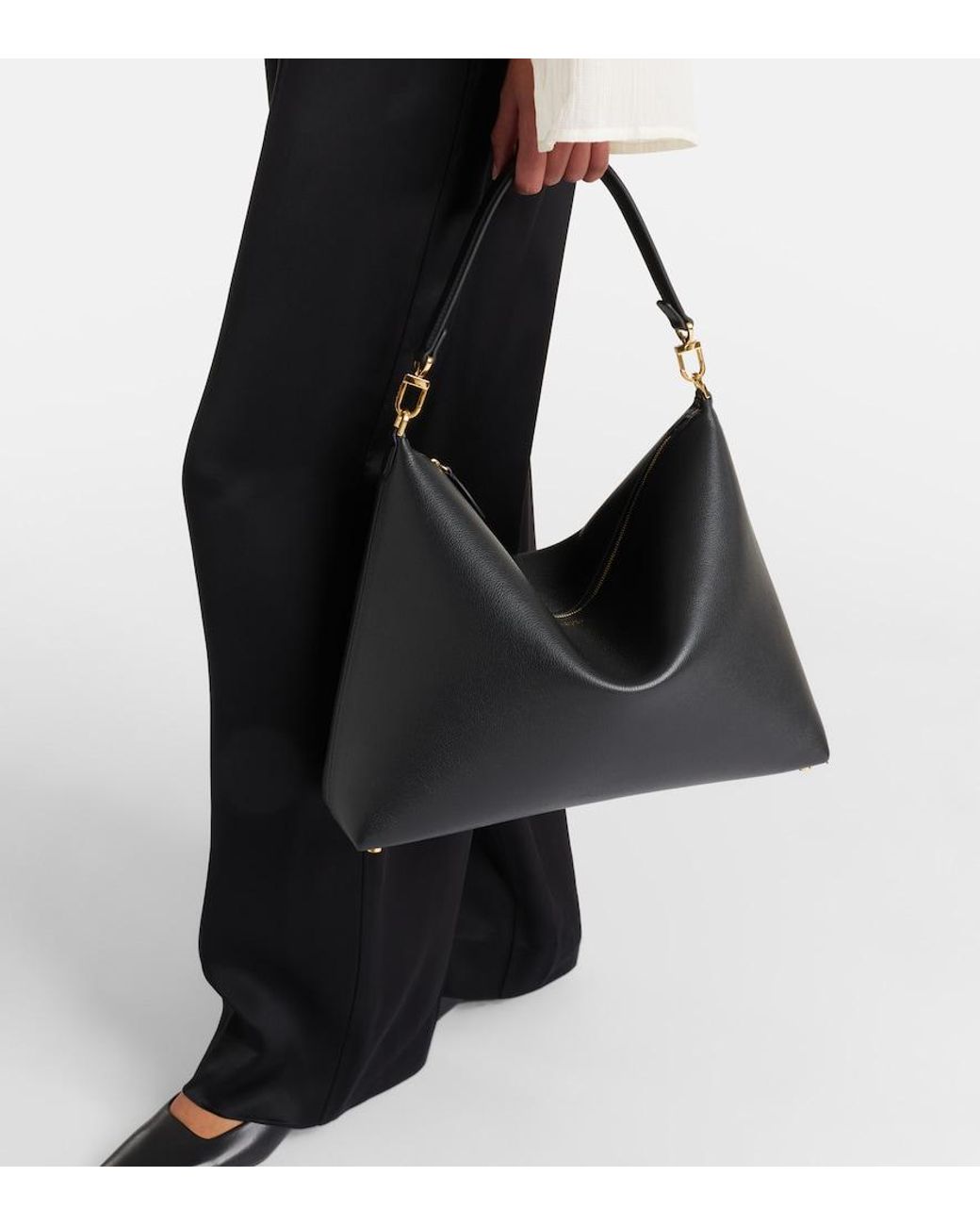 Totême Black Bevel Leather Shoulder Bag