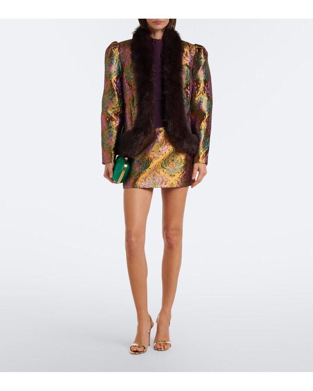 retroféte Black Delphira Brocade Jacket