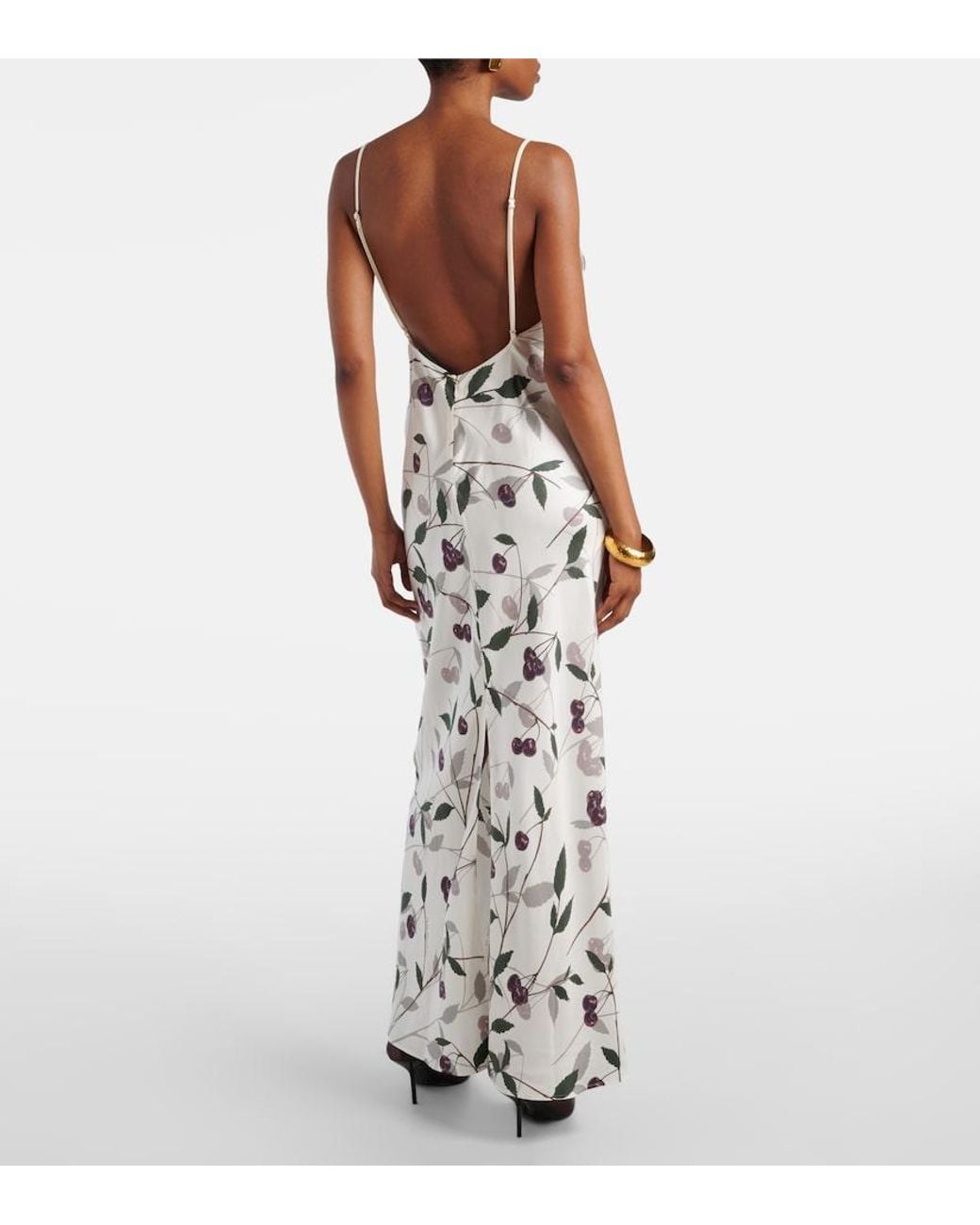Stella McCartney White Printed Silk Maxi Dress